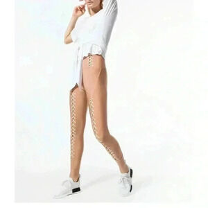 Jonathan Simkhai Tan Lace-Up Leggings